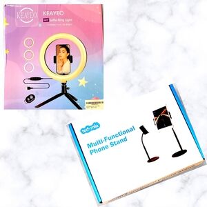 10.2" LED Selfie Ring Light & Phone/Tablet Tripod Metal Stand BUNDLE